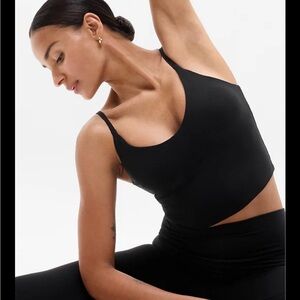 Athleta v-neck crop bra black x 2